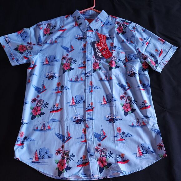 RSVLTS Mens Budweiser Regatta Have A Bud Size XL Short Sleeve Button-Down Shirt - Picture 1 of 10